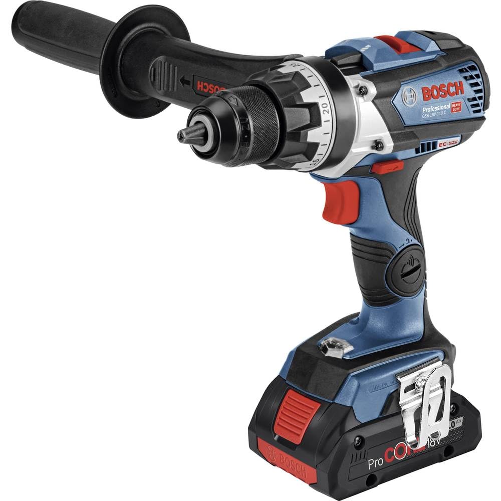 Bosch Professional 18V System GSR 18V-110 C - Atornillador a batería (110 Nm, Ø máx. tornillo 12 mm, conectable, sin batería, en caja)