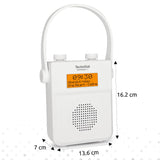 TechniSat DIGITRADIO 30 - Radio de Ducha Impermeable Dab+ (FM, Radio Digital Dab, batería integrada, Bluetooth, Resistente al Agua IPX5, Despertador, Memoria Favorita, Conector para Auriculares)