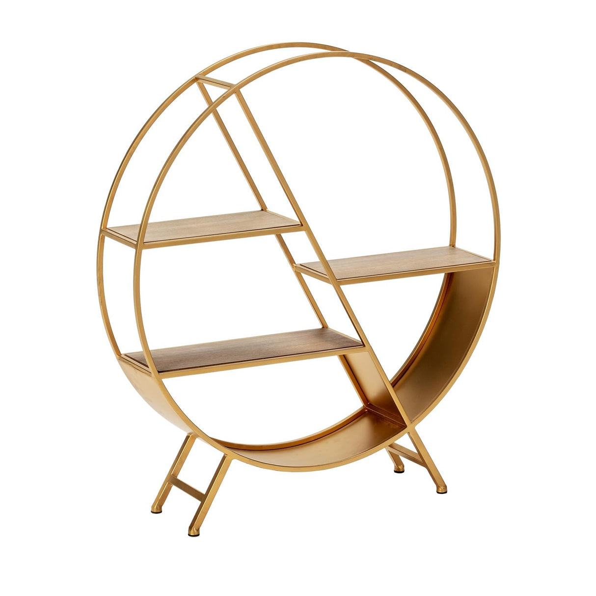 ESTANTERIA 78X17X86 METAL DORADO/MADERA NATURAL