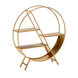 ESTANTERIA 78X17X86 METAL DORADO/MADERA NATURAL