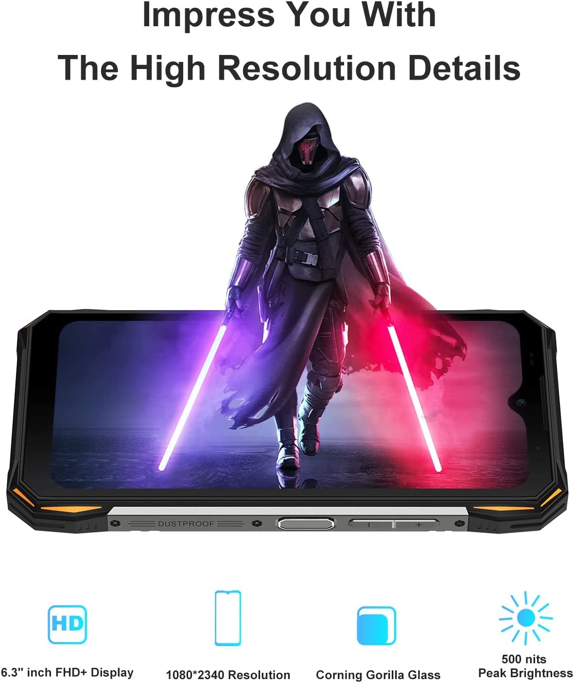 DOOGEE S89 Pro Móvil Resistente 12000mAh, 8GB + 256GB, Cámara Triples 64MP+Visión Nocturna 20MP, 6.3 FHD+, IP68/IP69K 4G Telefono Móvil Android 12, OTG/NFC/GPS, Carga Inalámbrica