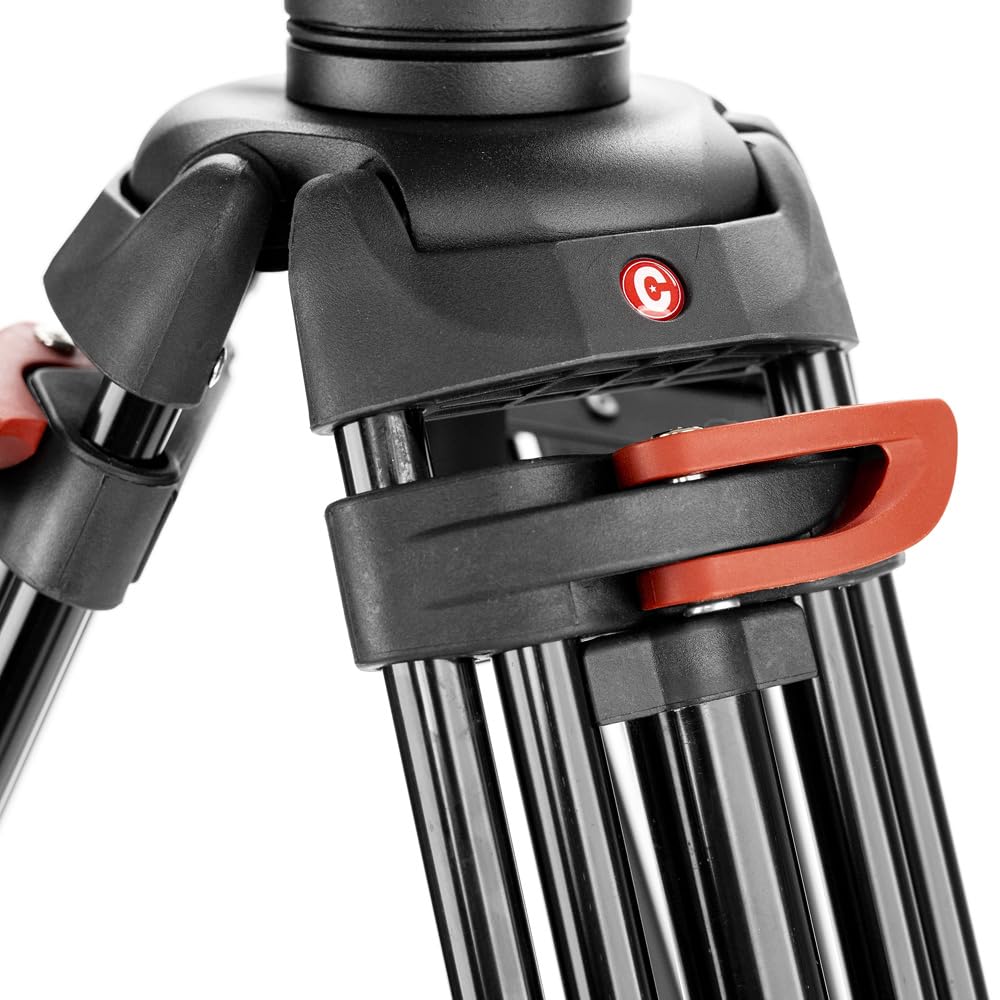 Caruba Videostar 188 Pro - Trípode de vídeo Robusto, Estable y versátil para un posicionamiento preciso de la cámara - Tornillo de liberación rápida de 1/4" - Carga máxima de 15 kg