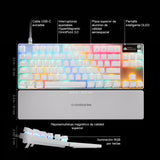SteelSeries Apex Pro TKL Gen 3 Blanco - Teclado Mecanico Gaming - HyperMagnetic Interruptores OmniPoint 3.0 - Accionamiento Ajustable - Rapid Trigger - Preajustes - Rapid Tap - RGB - OLED - US QWERTY