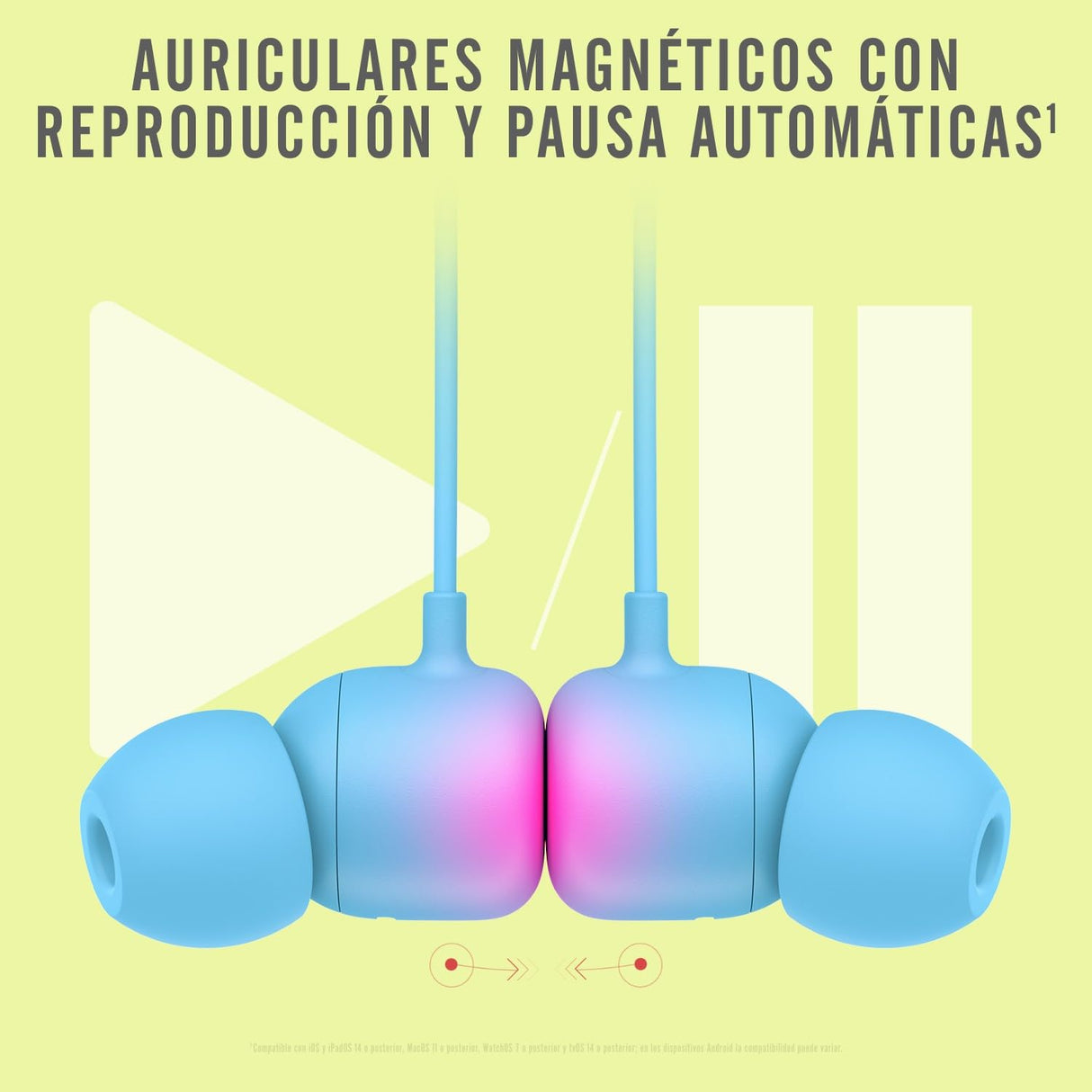Beats Auriculares inalámbricos Flex – Chip Apple W1, Auriculares magnéticos, Bluetooth de Clase 1, 12 Horas de Sonido ininterrumpido - Azul