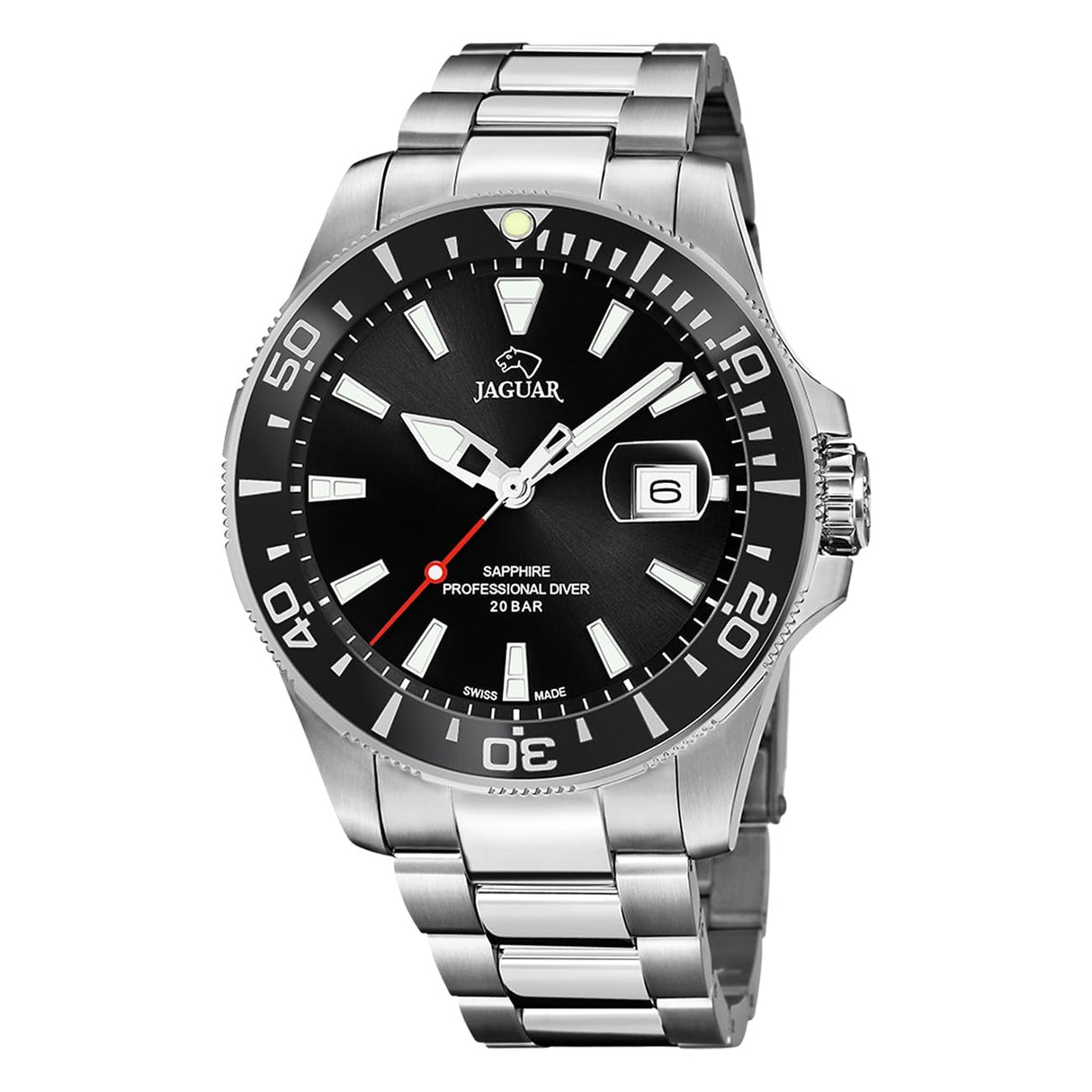 JAGUAR J860/d, Reloj Modelo De La Colección Executive Caja 43 5 Mm Negro Con Correa Acero Par Unisex Adulto, Único, Mm Negro Con Correa De Acero Para Caballero Paquete De 100