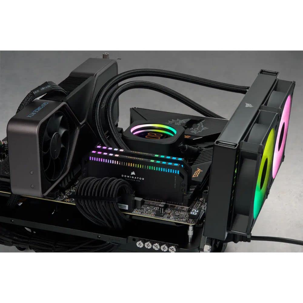 Corsair Dominator Platinum RGB DDR5 64GB (2x32GB) 6000MHz C40 Optimizada para Intel (Regulación de Tensión, Refrigeración CORSAIR DHX Patentada, 12 Leds CAPELLIX RGB Ultrabrillantes) Negro