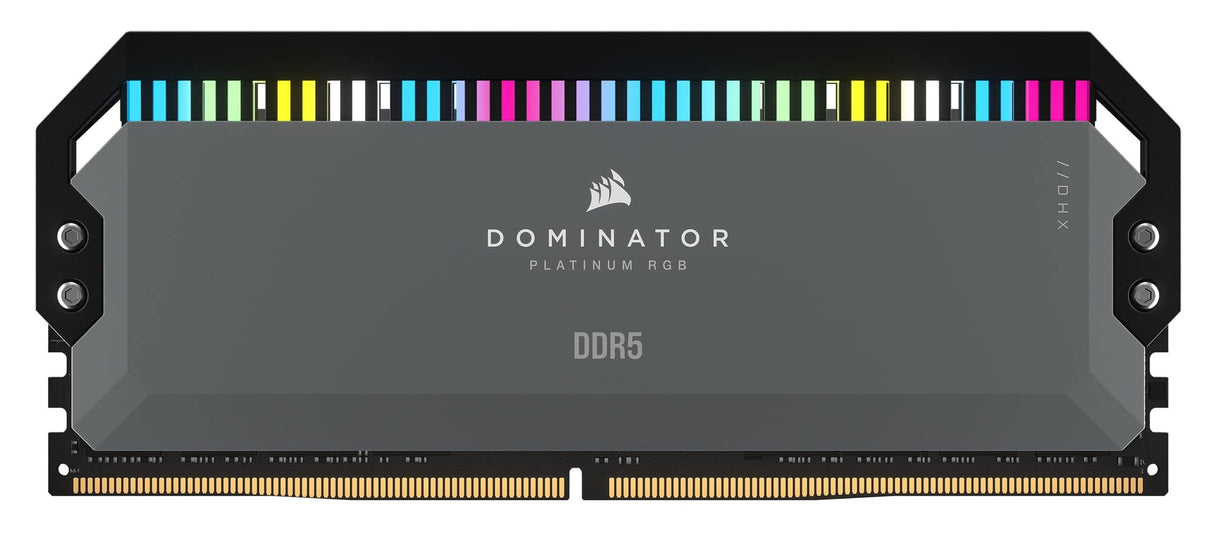 Corsair Dominator Platinum RGB DDR5 64 GB (2 x 32 GB) 5200MHz C40 Memoria optimizada de AMD (12 LED RGB CAPELLIX ultrabrillantes, Refrigeración DHX patentada, Compatibilidad con AMD Expo) Gris Frío