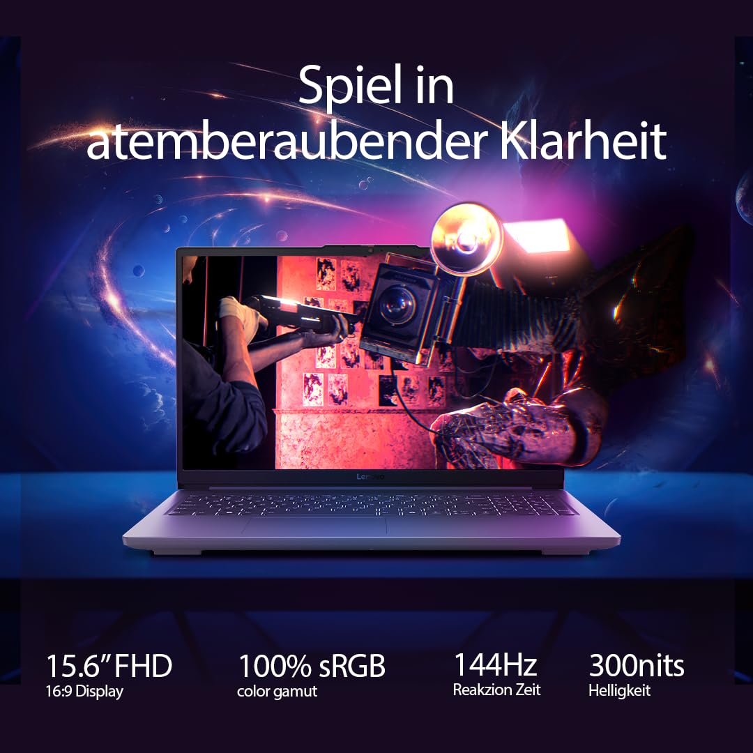 Lenovo LOQ Essential 15IAX9E Gaming AI Laptop | 15.6" FHD 144Hz Display | NVIDIA GeForce RTX 4050 | Intel Core i7-12650HX | 16GB RAM | 1TB SSD | Win11 | QWERTZ | Luna Gris | 3 Meses GamePass