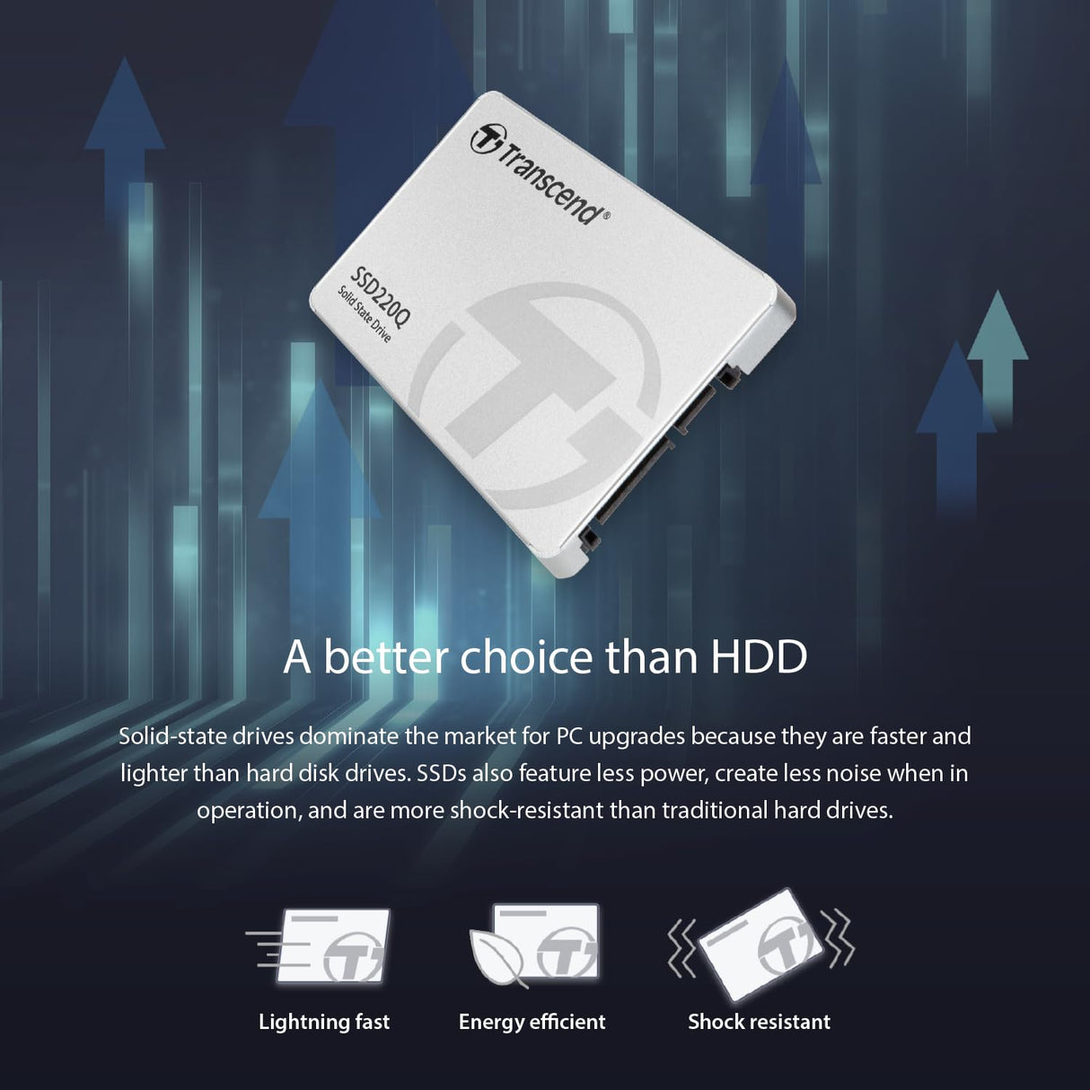 Transcend 2TB SSD220Q 2 TB 2.5 Pulgadas SATA III 6 GB/s Disco de Estado Sólido Interno QLC NAND TS2TSSD220Q