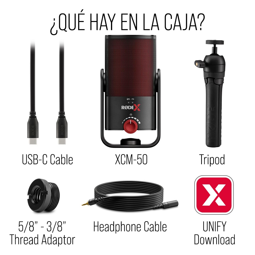 RØDE XCM-50 Micrófono de condensador USB profesional RØDE X XCM-50 y solución de mezcla virtual para streamers y jugadores
