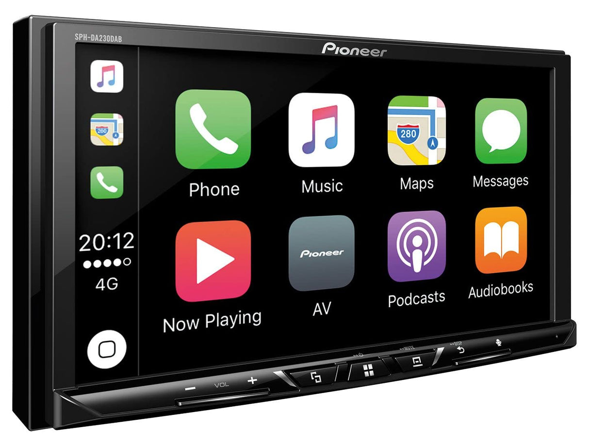Pioneer SPH-DA230DABAN Incluye Antena Dab, Receptor Multimedia 2DIN de 6,8" con Apple CarPlay, Android Auto, Dab+ y Bluetooth, Color Negro