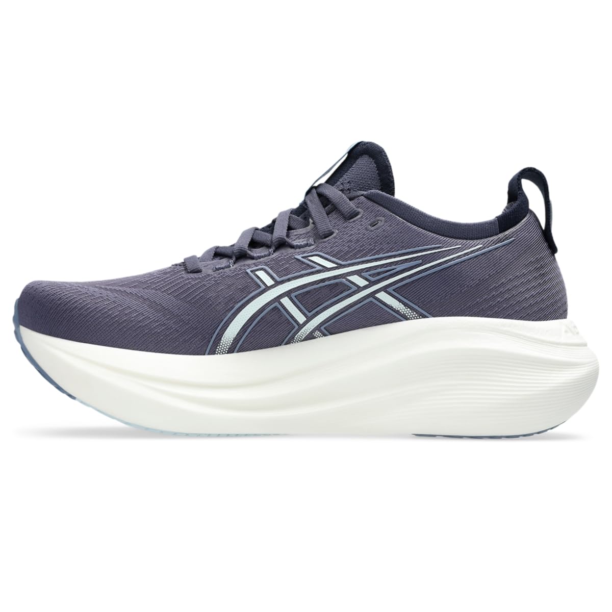 ASICS Tenis de Correr Gel-Nimbus 27 para Mujer, Niebla índigo/Gris frío, 40 EU