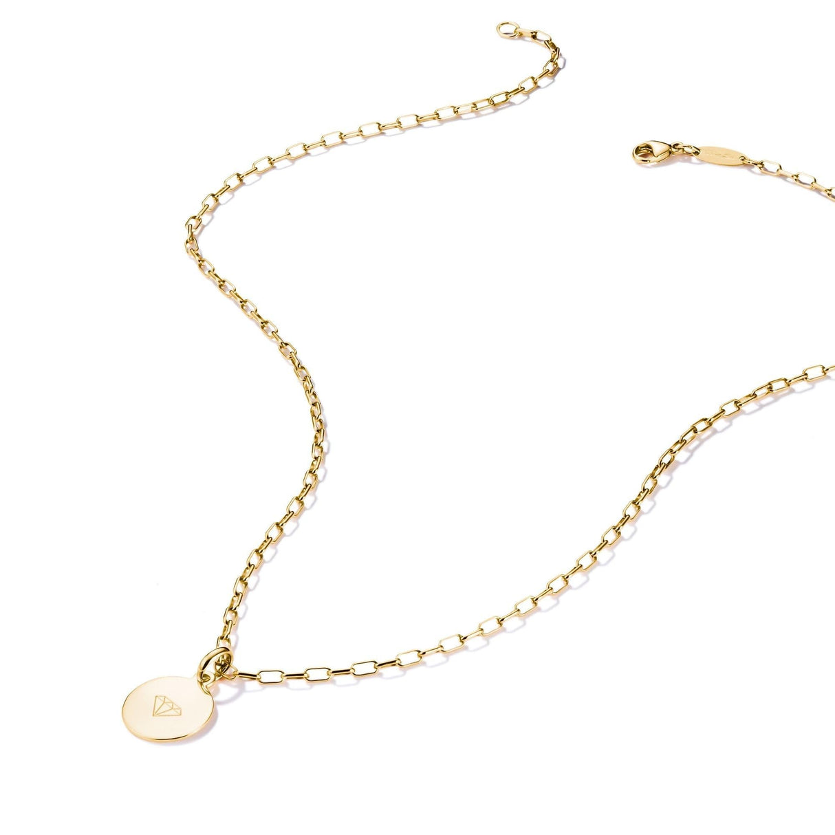 Thomas Sabo Cadena de charm Paperclip 40,00 – 45,00 cm, plata 925 reciclada, chapado en oro de 18 quilates, KE2328-413-39-L45V