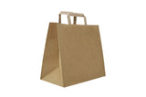 Carte Dozio S.r.l. - Bolsas de papel kraft con fondo cuadro, color Habana asa plana, 27 + 17 x 29 cm, 300 unidades