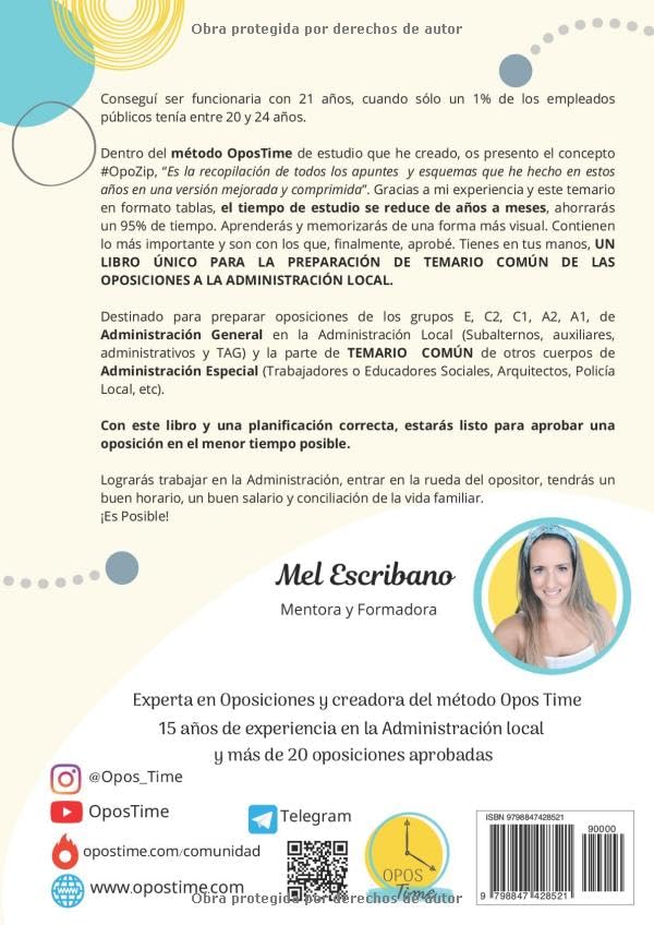 OPOSTIME OPOSICIONES A LA ADMINISTRACIÓN LOCAL. TEMARIO COMÚN ESQUEMATIZADO (PARTE II): Derecho administrativo, Función pública y Contratación administrativa (Actualizados) (PREPARACIÓN OPOSICIONES)