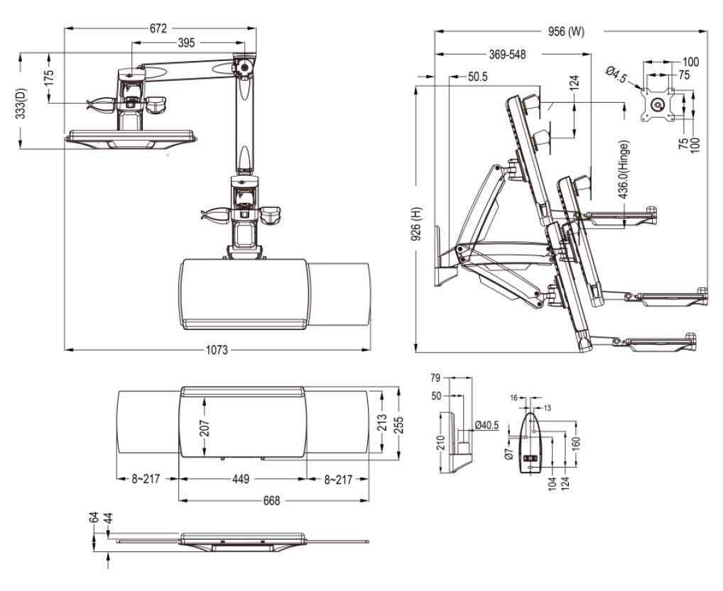 Icy Box ms600 de W – Soporte de Pared para un Monitor hasta 24 Pulgadas (61 cm) Diagonal con Teclado y Soporte de ratón