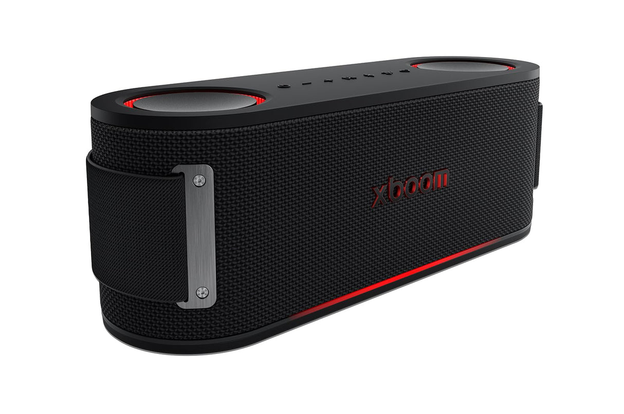 LG xboom Bounce, Altavoz Inalámbrico, Bluetooth, 40W, Sonido Sound Boost, Resistente al Agua IP67, Autonomía 30h, Color de Luces LED Variable, Amplia Conectividad