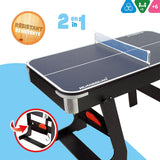 ColorBaby 85437 Mesa multijuegos Plegable, Billar y Ping Pong, 120x61x73 cm, De Madera, Incluye 2 Tacos, 16 Bolas, 1 Tiza, 1 Cepillo, 1 triángulo, 2 Palas, 1 Red y 3 Pelotas, 6 años y mas