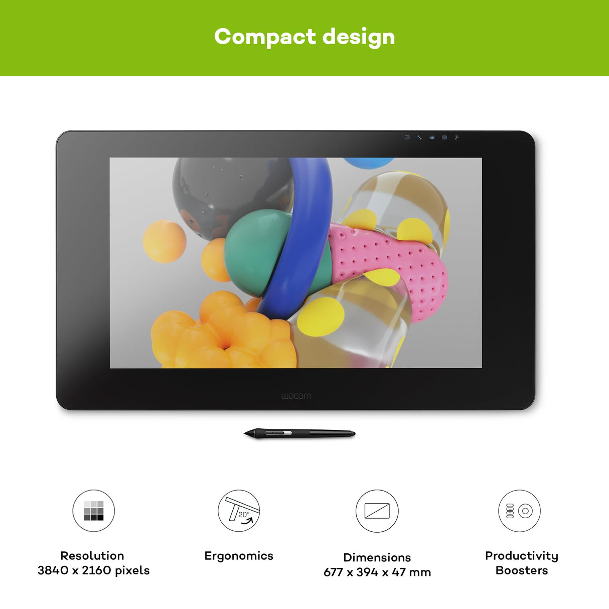 Wacom Pro 24, Monitor, USB, 24", Negro