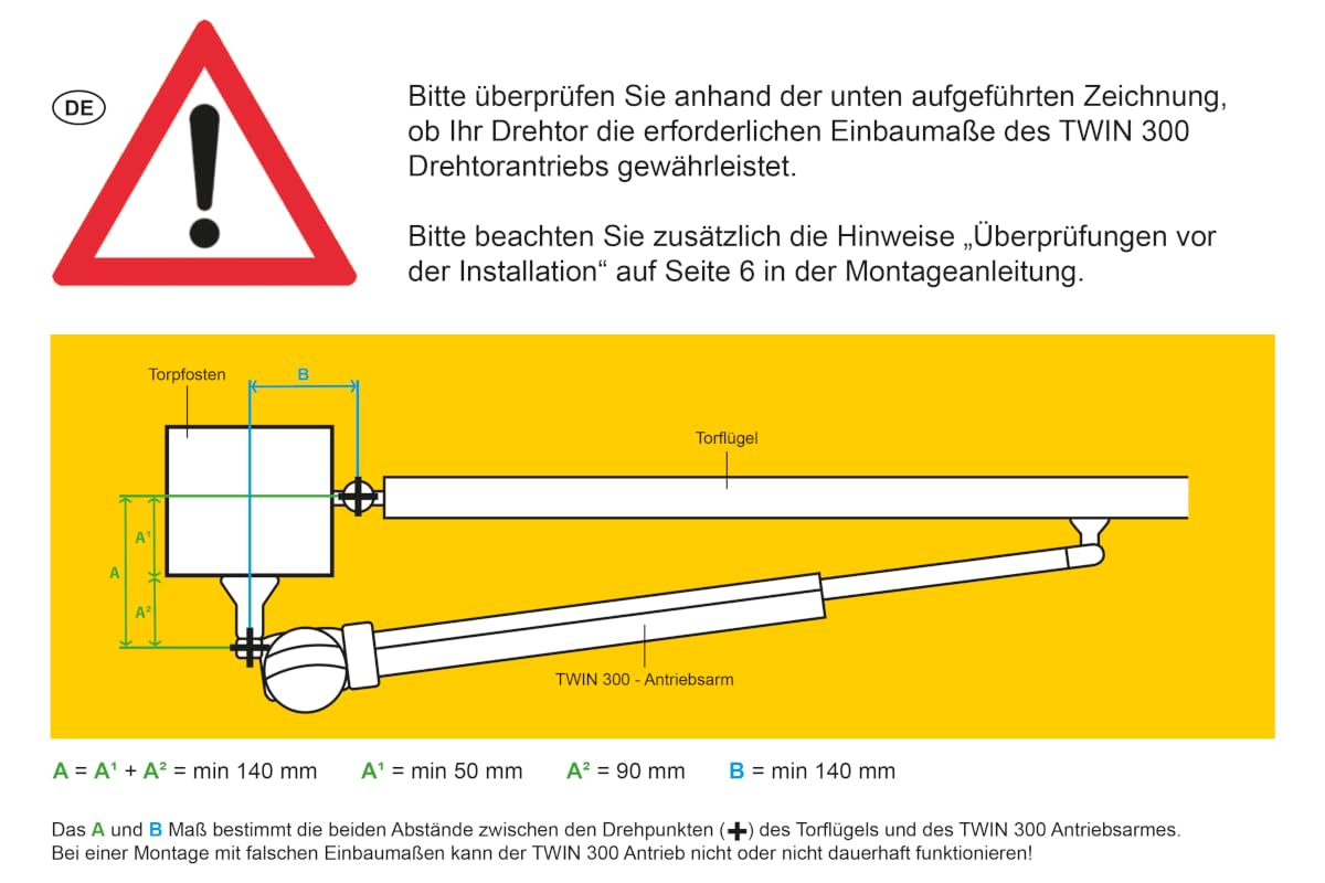 Schellenberg 60820 Motor de Puerta batiente Twin 300, Incl. 2 mandos a Distancia, Ancho máximo 2,5 m por Hoja, Gris