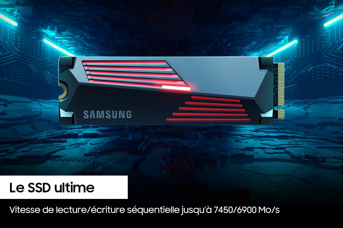 Samsung 990 PRO 2TB PCIe 4.0 (hasta 7,450MB/s) NVMe M.2 (2280) SSD Interno (MZ-V9P2T0BW)