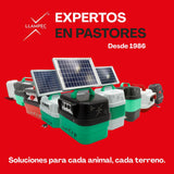 Llampec Pastor Eléctrico Solar 16S con Panel Solar 12v 5v Incluido – 4J 10.000V - 40 km de Alcance – Cerca eléctrica para Ganado, Caballos, Ovejas y Cerdos - Batería no incluida - Fabricado en España