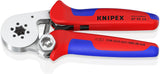 Knipex Alicate autoajustable para crimpar punteras huecas de acceso lateral cromado, con fundas multicomponentes 180 mm 97 55 14