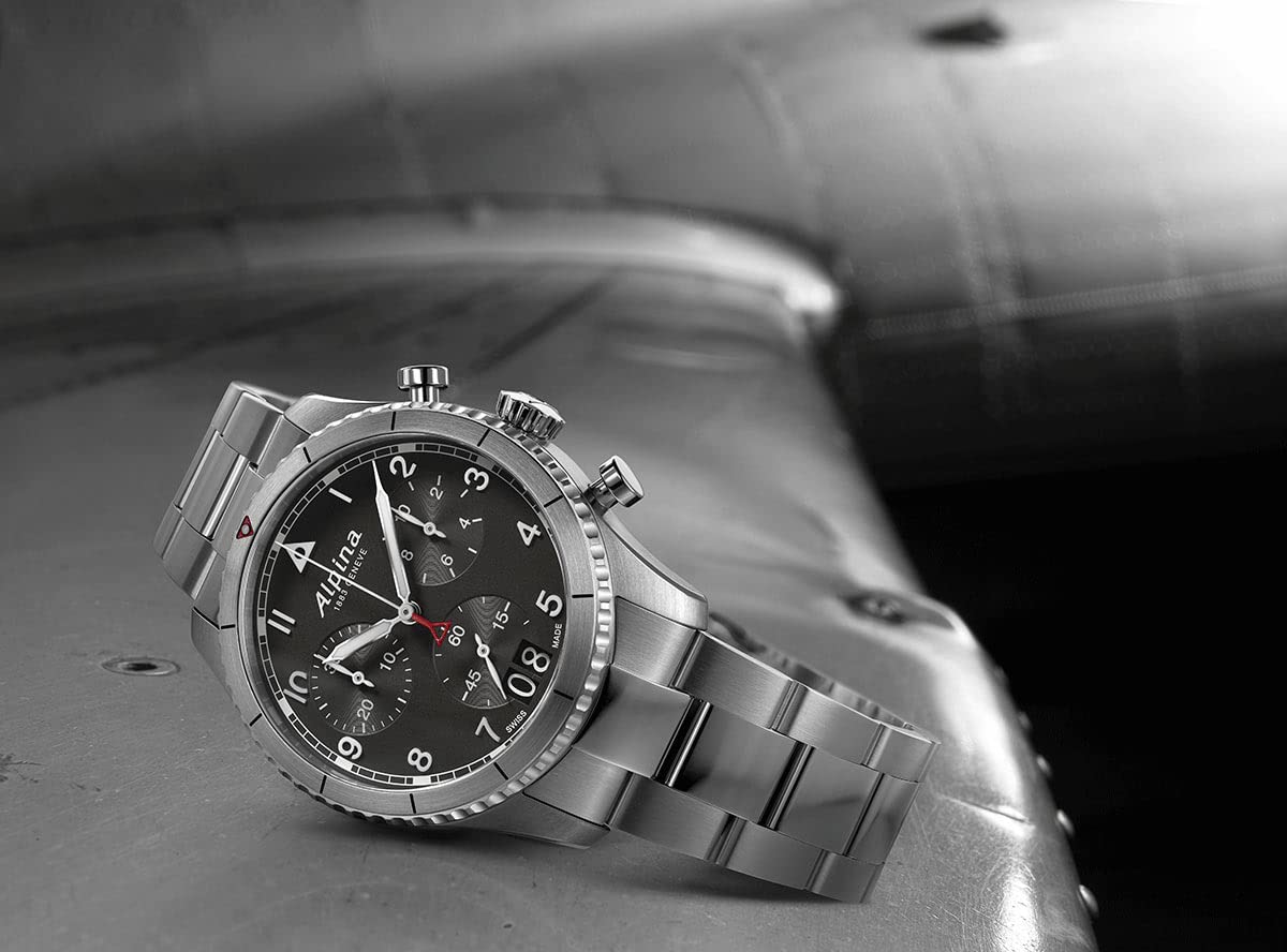 Alpina Reloj Cronógrafo para Hombre de con Correa en Acero Inoxidable AL-372BW4S26B