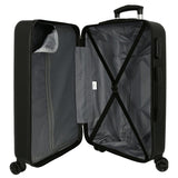 Disney Mickey Outline Maleta mediana Negro 46x65x23 cms Rígida ABS Cierre de combinación lateral 56L 3 kgs 4 Ruedas dobles