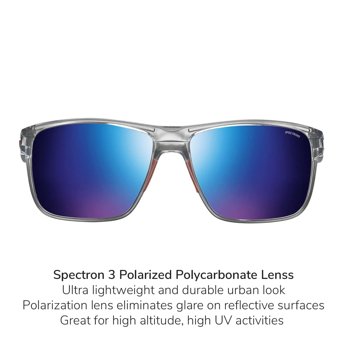 Julbo Renegade Gafas DE Sol, Gris Translu Brill/Azul/Naranja, L Unisex Adulto