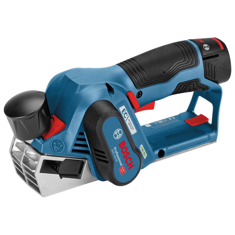 Bosch Professional 12V System GHO 12V-20 - Cepillo a batería (14500 rpm, profundidad hasta 2 mm, 2 baterías x 3,0 Ah, en L-BOXX)