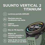 SUUNTO Vertical 2 Reloj GPS Robusto, Pantalla AMOLED, Linterna, 20 días de batería, mapas Offline y 115+ Modos Deportivos. Ideal para Aventuras y Uso Diario