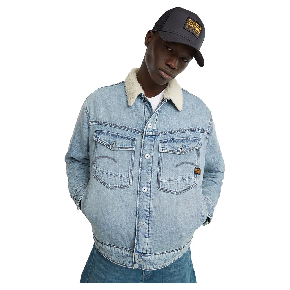 G-Star Para Hombre Dakota Sherpa Jacket, Azul (sun faded cloudburst D25138-D536-G339), XL