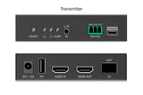 DIGITUS HDMI Fiber KVM IP Extender Set – UHD 4k 60Hz – HDMI 2.0 – Alcance MM 300 m y SM 40 km – Transmisor y receptor – Hasta 253 receptores – 2x USB para ratón, teclado – Punto a punto – Negro