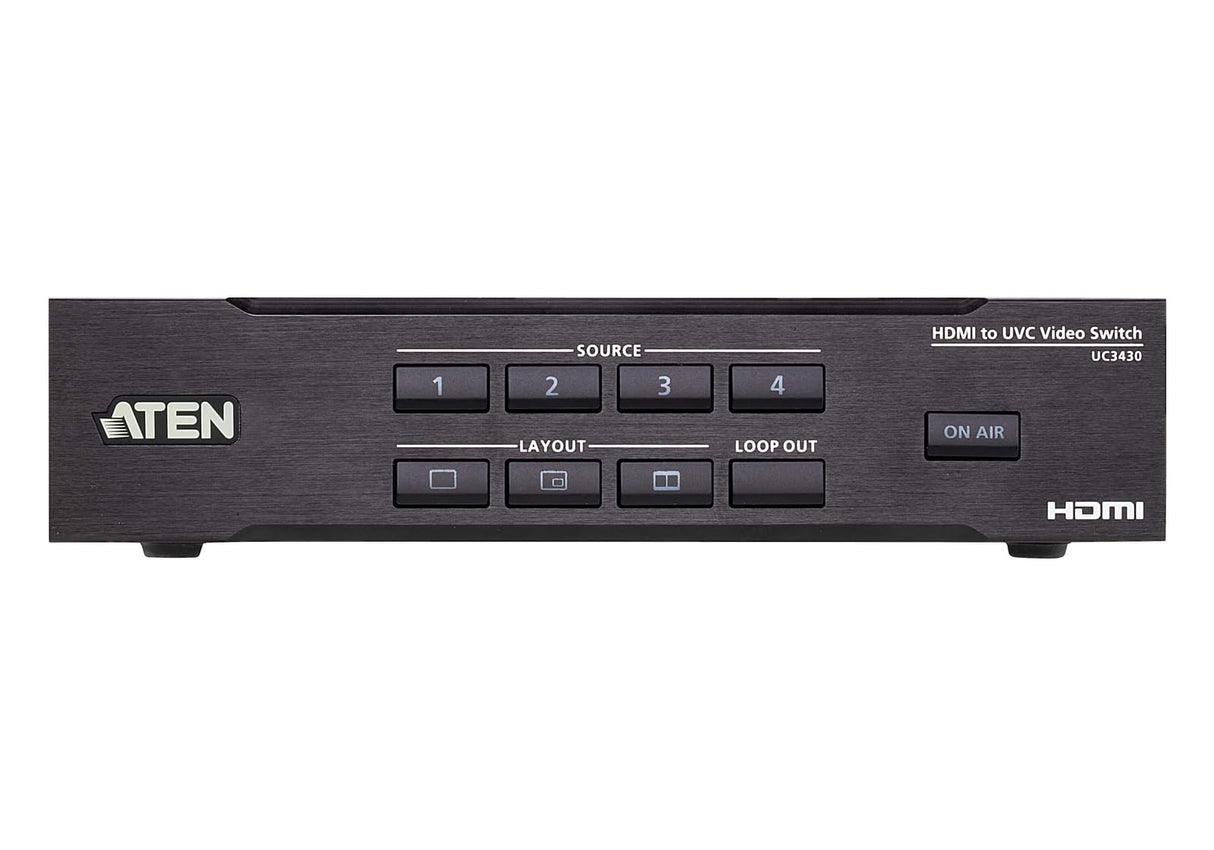 Aten Camlive Pro 4k 4-Input Hdmi To Usb Video Switcher (uc3430)
