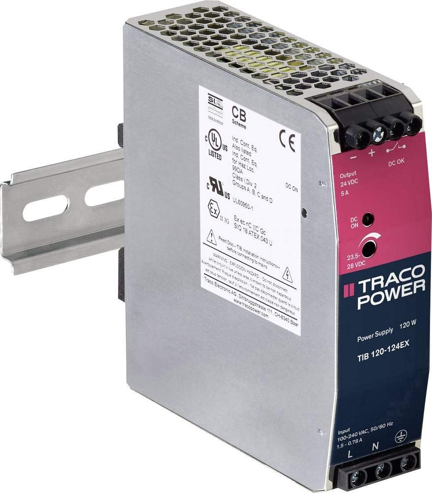 TracoPower TIB 120-148EX - Fuente de alimentación para Carril DIN (48 V, CC, 2500 mA, 120 W)