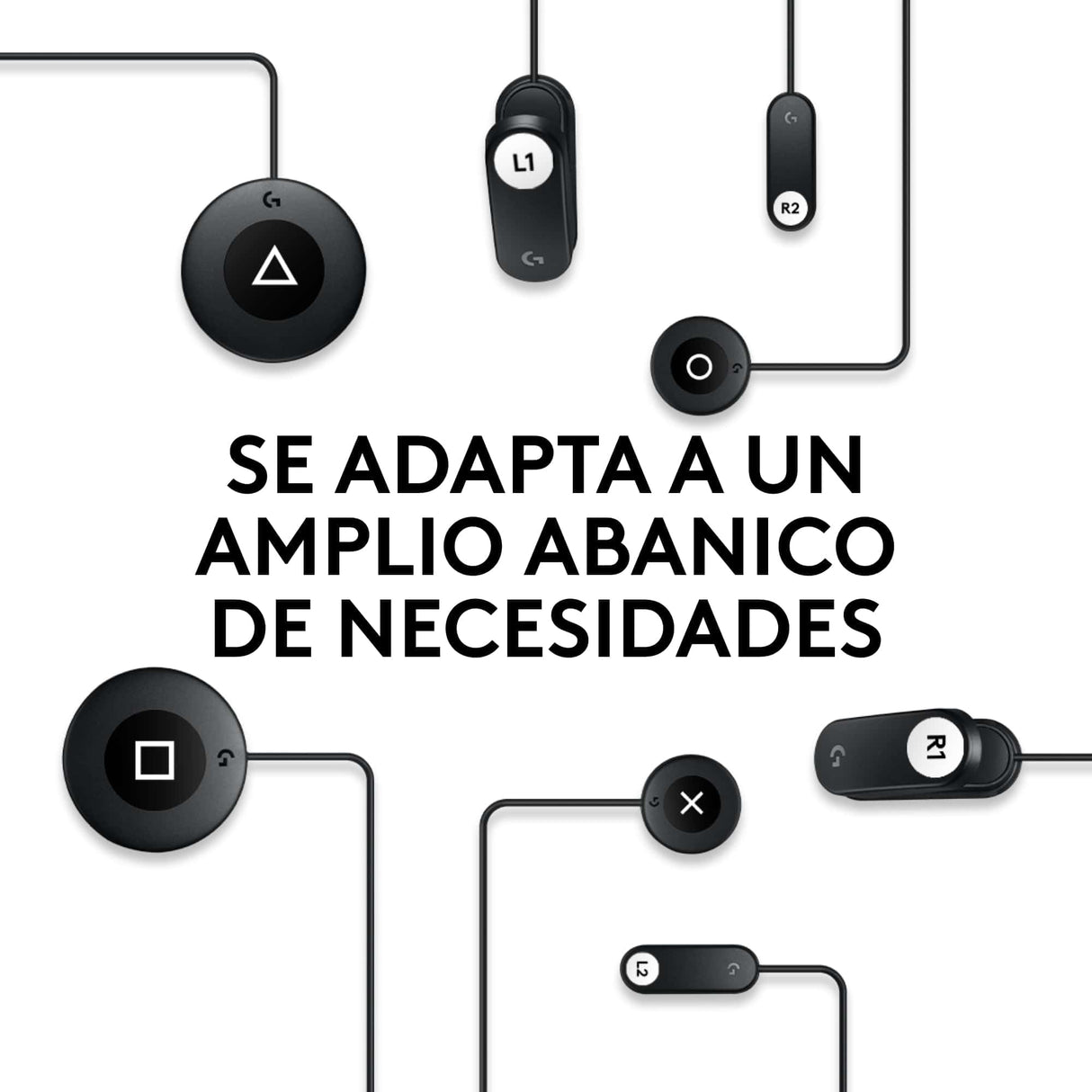Logitech G Adaptive Gaming Kit For Access Controller, controles personalizables de alto rendimiento diseñados para mando Access para consolas PS5, 8 botones y disparadores - Negro