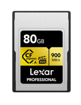 Lexar Tarjeta de Memoria Profesional CFexpress Tipo A Gold Series de 80 GB, hasta 900 MB/s de Lectura, Video 8K de Calidad cinematográfica, clasificada VPG 400 (LCAGOLD080G-RNENG)