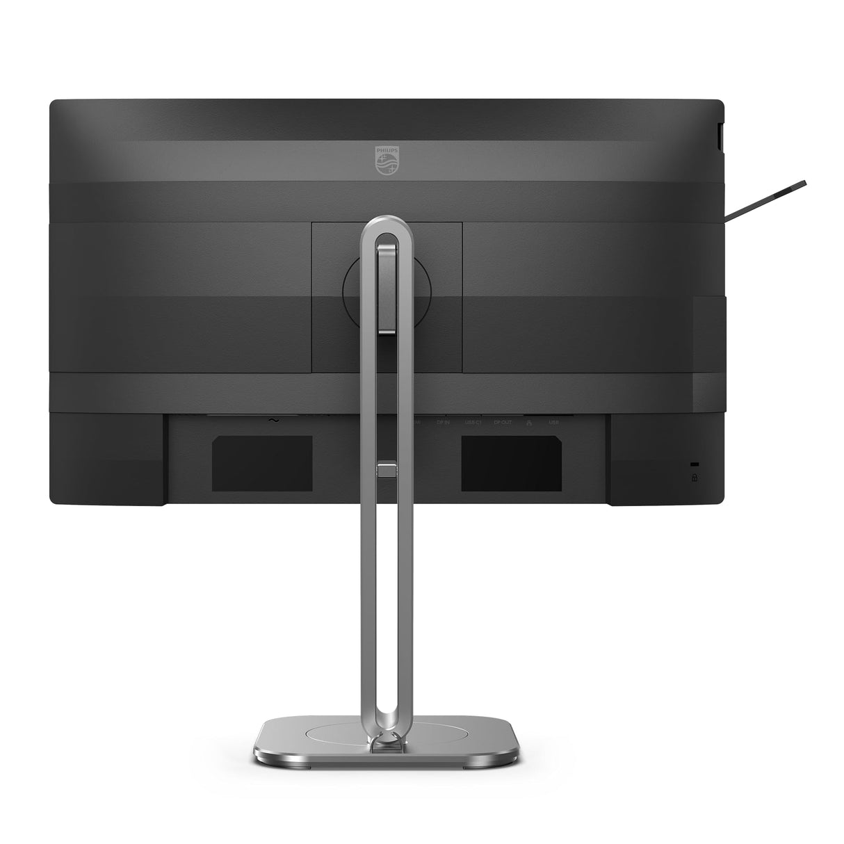 Philips 24B2U4301 - Monitor Full HD de 24 Pulgadas, Altavoces, Altura Ajustable (1920 x 1080, 120 Hz, HDMI 1.4, DisplayPort 1.4, USB-C (100 W Power Delivery), Salida DP, concentrador USB) Negro Gris