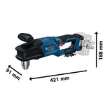 Taladro de ángulo recto a batería GRD 18V-127 con Bosch Professional 18V System (par suave de 65 Nm, motor Brushless sin escobillas, 2 velocidades: desbaste rápido 1800 rpm, lento 550 rpm)