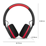 Philips TAA6219BK Auriculares Bluetooth Deportivos Serie 6000 con Carga Automática Solar, Reserva de Batería de 80 Horas, Ideales para Hacer Ejercicio, Correr y Otros Deportes - Negro y Rojo