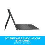 Logitech Rugged Folio para iPad (7.ª, 8.ª y 9.ª generación) Funda con teclado protectora, Disposición QWERTY Italiano - Negro
