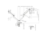 Doble Brazo, Soporte de Muelle para Escritorio, Muelle Mecánico, Estándar VESA, 17-32 Pulgadas, Función de Inclinación, Rotación del Brazo de 180°, HDWR SolidHand-BS02
