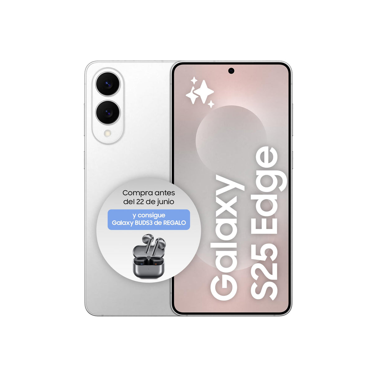 Samsung Galaxy S25 Edge 256GB Teléfono Móvil Fino con IA, Galaxy AI, 12GB RAM, Cámara 200MP, Batería Larga Duración, Garantía del Fabricante 3 Años + 1 Extra, Color Titanio Plata (Versión Española)