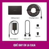 WiZ HDMI Sync Box con retroiluminación de TV - Sincroniza la luz con tus películas, juegos y música - HDMI 2.0 - Soporta 4K a 60Hz - Tira LED RGBIC para televisores de 55«-65» - Control por App/Voz
