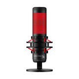 HyperX QuadCast - Micrófono de condensador USB, soporte de choque antivibración, cuatro patrones polares, filtro pop, control de ganancia, para PC, PS4, PS5 y Mac, Negro y Rojo