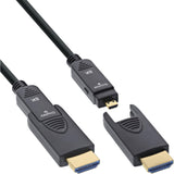 InLine® Cable HDMI AOC Ultra High Speed 2.1 con conectores desmontables, 8 K/4K HDR eARC, contactos dorados, instalación flexible, 20 m, 17920O