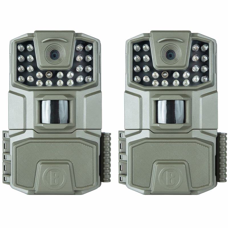 Bushnell - Spot-On 2-Pack - Cámara de Rastro - Leds IR de Alto Rendimiento para un Mejor Alcance Nocturno - Velocidad de Disparo de 0,7 Segundos - 18 MP - 1086p - Vida Silvestre - Bajo Brillo - Gris