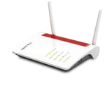 Fritz!Box 6850 LTE International - Modem LTE, Wi - Fi AC+N (866 Mbps 5 GHz y 400 Mbps 2,4 GHz) Mesh, 4 x LAN Gigabit, USB 3.0, centralita, VoIP, Base DECT, Interfaz en Español, Blanco/Rojo