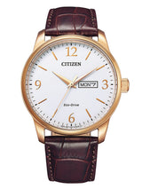 CITIZEN Reloj Analógico para Hombres de Energía Solar con Correa en Cuero BM8553-16A